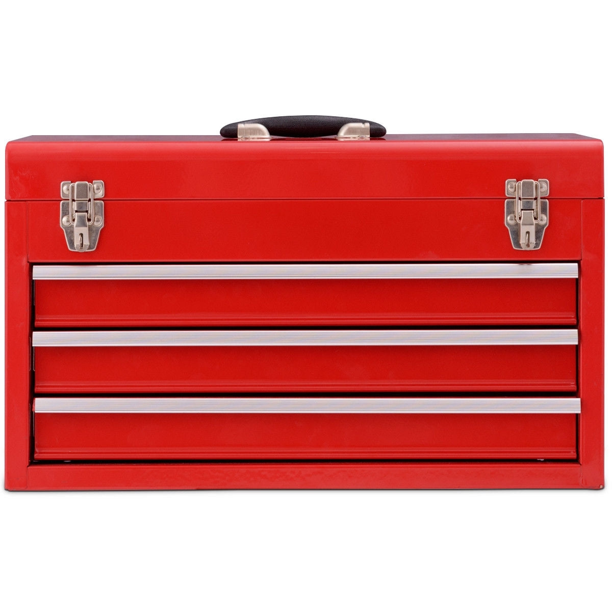Portable Garage Mechanic Tool Cabinet Box with 3 Drawers-Red - Color: Red W2B