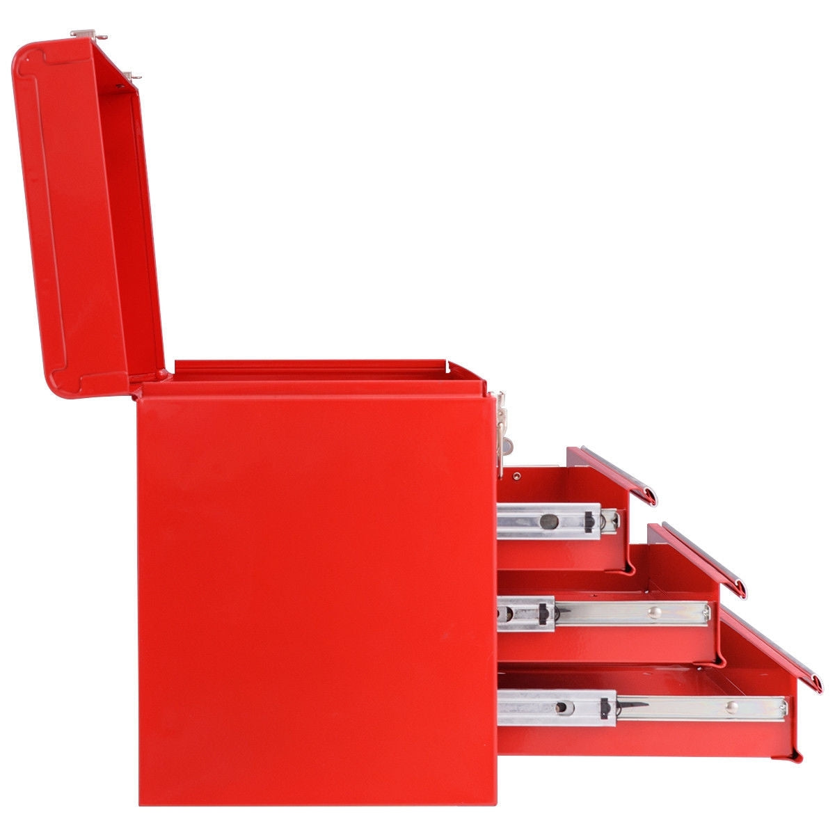 Portable Garage Mechanic Tool Cabinet Box with 3 Drawers-Red - Color: Red W2B