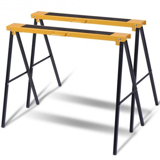 2 Pack Heavy Duty Sawhorse with Steel Folding Legs W2B