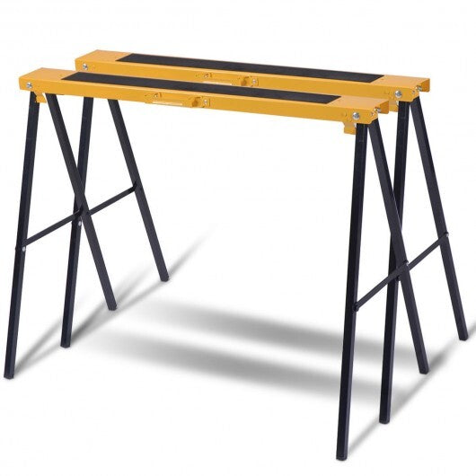 2 Pack Heavy Duty Sawhorse with Steel Folding Legs W2B