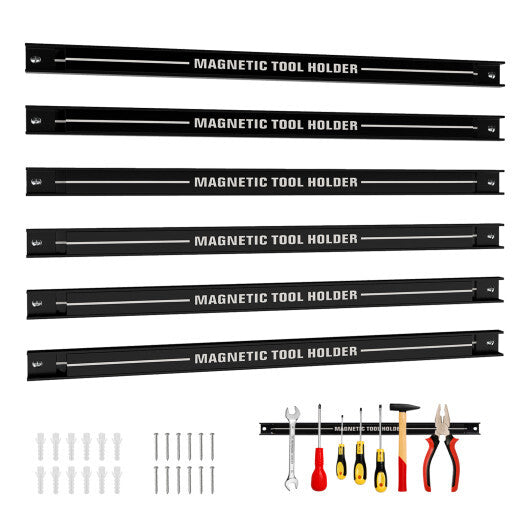 18 Inch Magnetic Tool Holder Strip with Mounting Screws-Black W2B