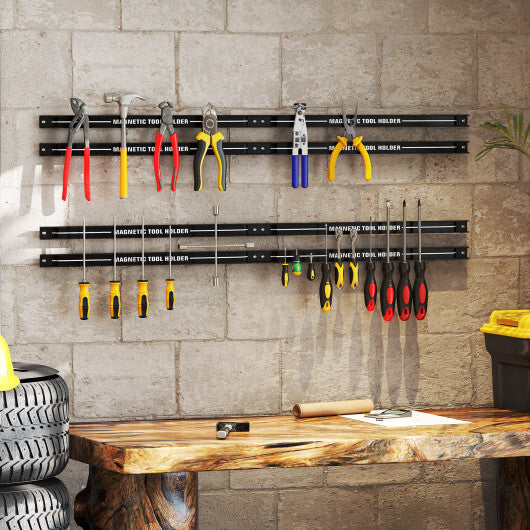 18 Inch Magnetic Tool Holder Strip with Mounting Screws-Black W2B