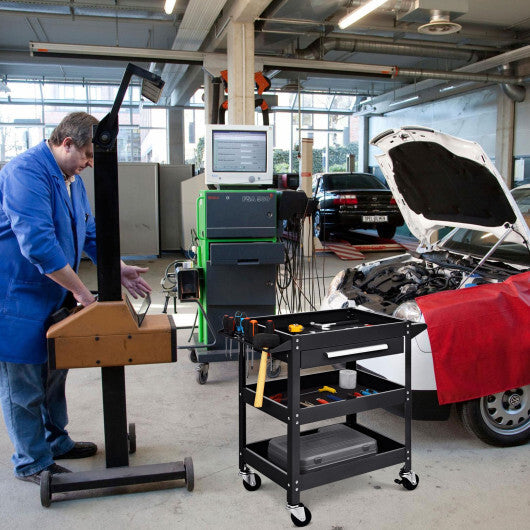 Rolling Tool Cart Mechanic Cabinet Storage ToolBox Organizer with Drawer-Red