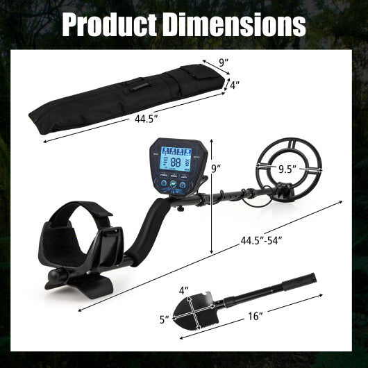 Metal Detector with Backlit LCD Display and Advanced DSP Chip W2B