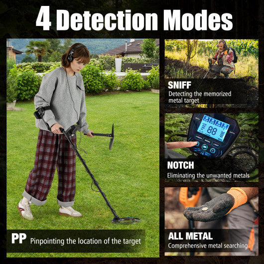 Metal Detector with Backlit LCD Display and Advanced DSP Chip W2B