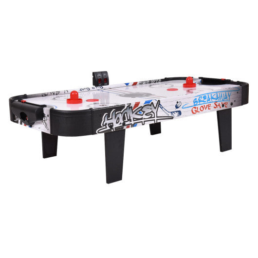 42 Inch Air Powered Hockey Table Top Scoring 2 Pushers - Color: White W2B