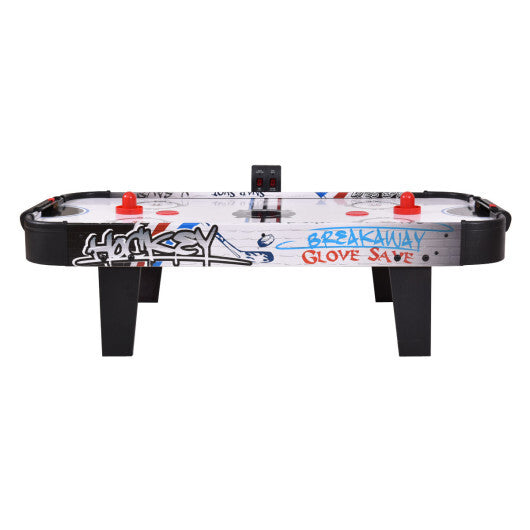 42 Inch Air Powered Hockey Table Top Scoring 2 Pushers - Color: White W2B