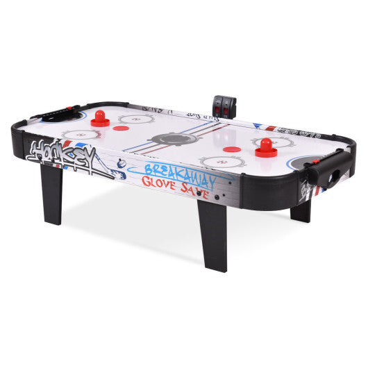 42 Inch Air Powered Hockey Table Top Scoring 2 Pushers - Color: White W2B