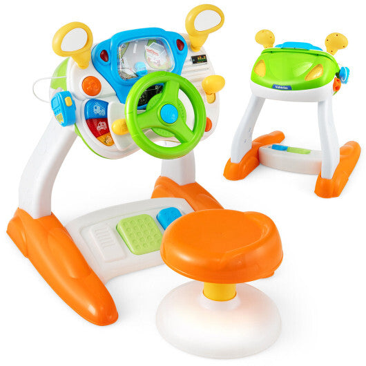 Kids Steering Wheel Pretend Play Toy Set with Lights and Sounds W2B