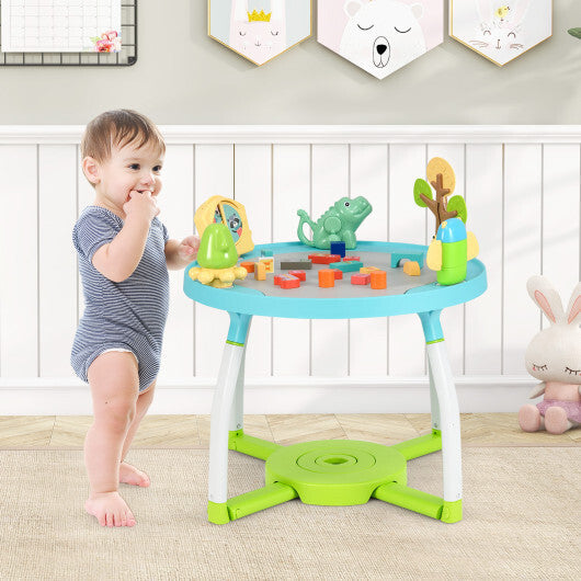 5-in-1 Baby Activity Center Interactive Bounce Seat with Removable Toys-Blue - Color: Blue W2B