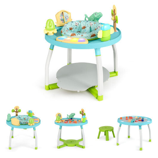 5-in-1 Baby Activity Center Interactive Bounce Seat with Removable Toys-Blue - Color: Blue W2B