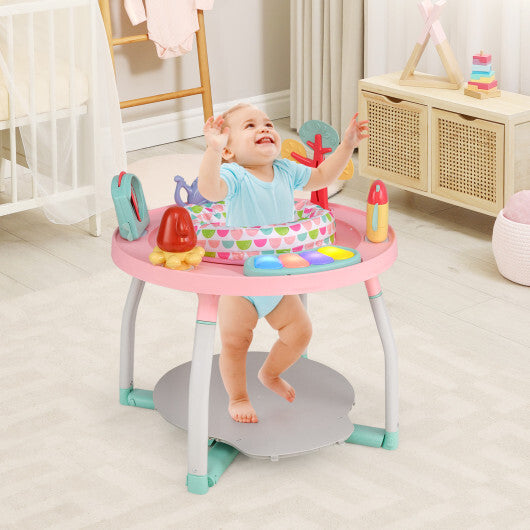 5-in-1 Baby Activity Center Interactive Bounce Seat with Removable Toys-Pink - Color: Pink W2B