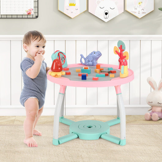 5-in-1 Baby Activity Center Interactive Bounce Seat with Removable Toys-Pink - Color: Pink W2B