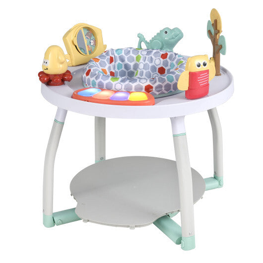 5-in-1 Baby Activity Center Interactive Bounce Seat with Removable Toys-White - Color: White W2B