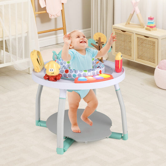 5-in-1 Baby Activity Center Interactive Bounce Seat with Removable Toys-White - Color: White W2B
