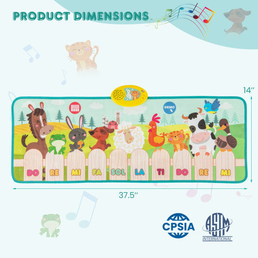 Kids Musical Mat Indoor Outdoor Animal Farm Piano W2B