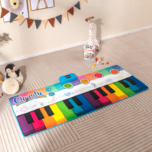 Floor Piano Dance Mat for Kids Musical Playmat with 8 Instrument Sounds W2B