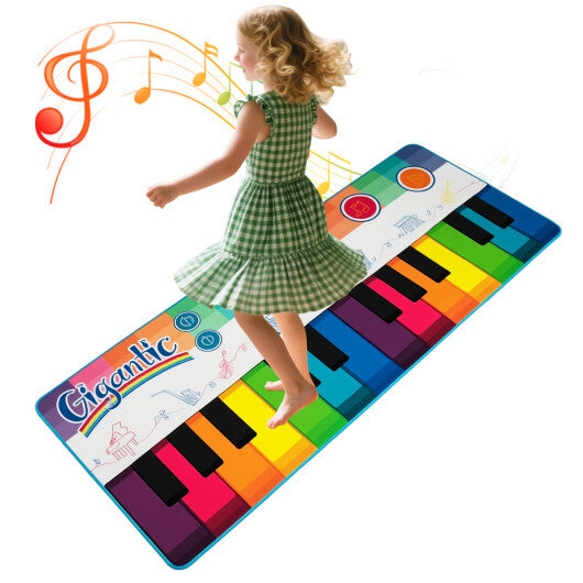 Floor Piano Dance Mat for Kids Musical Playmat with 8 Instrument Sounds W2B