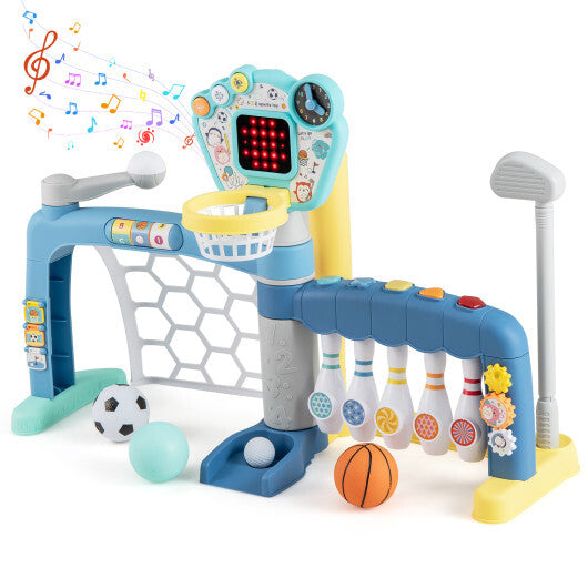 5 in 1 Toddler Sports Toy with Adjustable Basketball Hoop for Baby Boys Girls 18 Months+ W2B