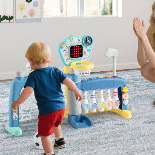 5 in 1 Toddler Sports Toy with Adjustable Basketball Hoop for Baby Boys Girls 18 Months+ W2B
