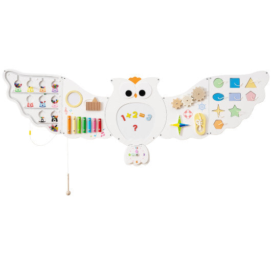 11-in-1 Toddler Learning Activity Center Owl Activity Wall Busy Board Panels for 3+ Years Old W2B