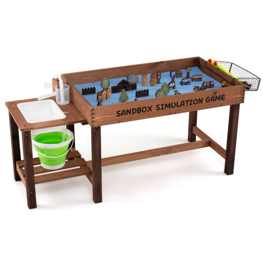 Sensory Table with Water Pump & Sink and 33 Sand Toys for Toddlers W2B
