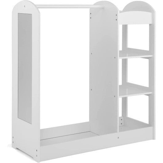 Kids Dress Up Storage with Mirror-White