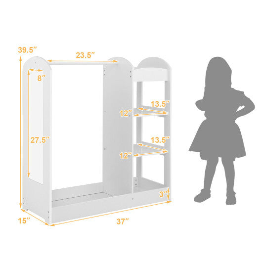 Kids Dress Up Storage with Mirror-White