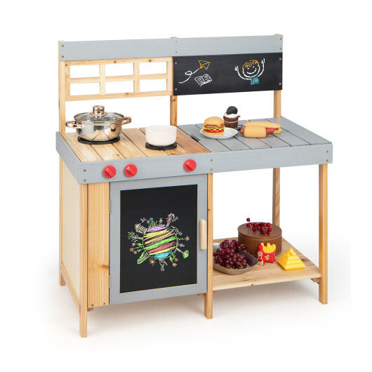 Outdoor Kid's Mud Kitchen Set with Detachable Water Box for Toddlers Over 3 W2B