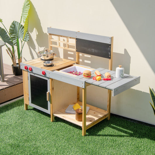 Outdoor Kid's Mud Kitchen Set with Detachable Water Box for Toddlers Over 3 W2B