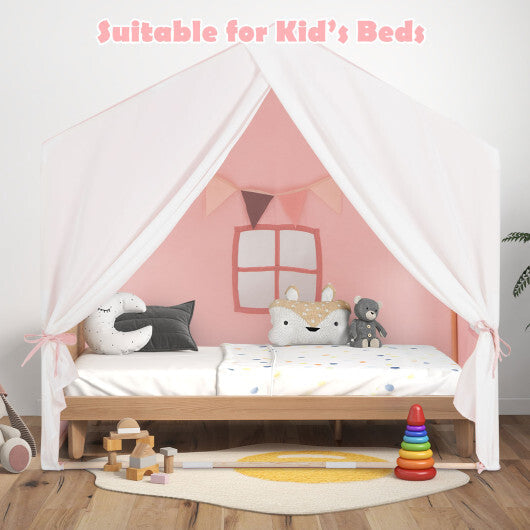 Kid's Play Tent with Washable Cotton Mat and Flag Banner-Orange W2B