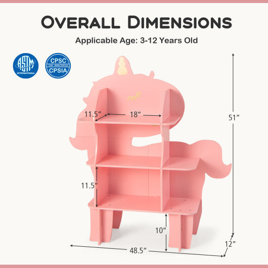 Green Kids Bookcase Shelf Toy Storage Organizer with Open Storage Shelves