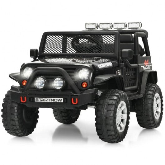 12V Kids Electric Ride On Truck with Remote Control and Operation Lever-Black