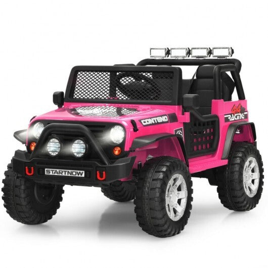 12V Kids Electric Ride On Truck with Remote Control and Operation Lever-Black
