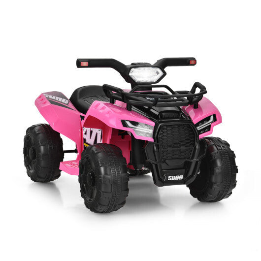 6V Kids ATV Quad Electric Ride On Car with LED Light and MP3-Pink - Color: Pink W2B