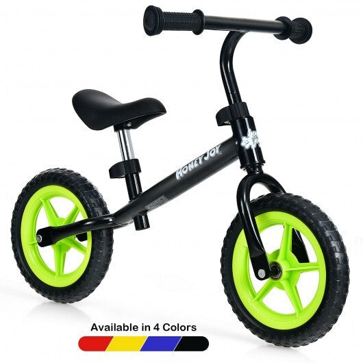 Kids No Pedal Balance Bike with Adjustable Handlebar and Seat-Red W2B