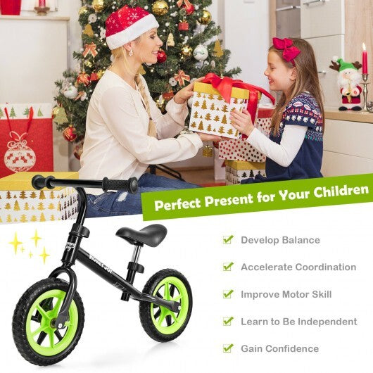 Kids No Pedal Balance Bike with Adjustable Handlebar and Seat-Red W2B