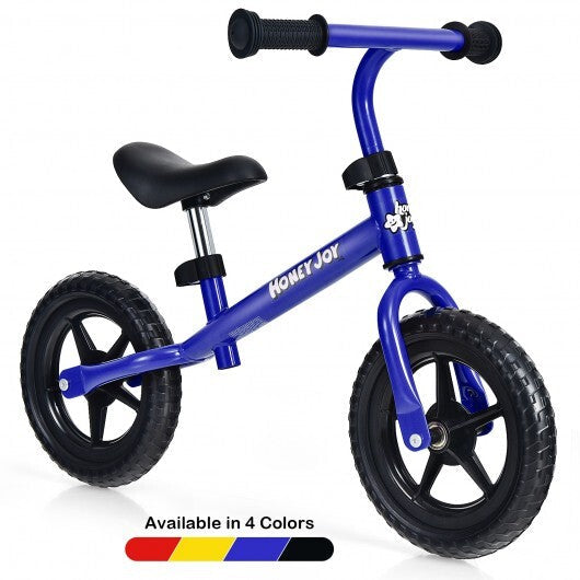 Kids No Pedal Balance Bike with Adjustable Handlebar and Seat-Red W2B