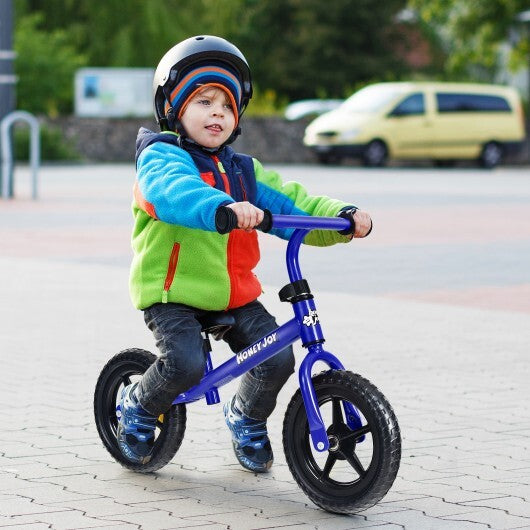 Kids No Pedal Balance Bike with Adjustable Handlebar and Seat-Red W2B