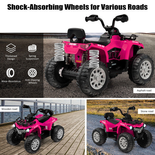 12V Kids Ride On ATV 4 Wheeler with MP3 and Headlights-Red W2B