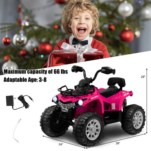 12V Kids Ride On ATV 4 Wheeler with MP3 and Headlights-Red W2B