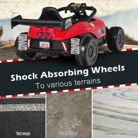 12V Kids Ride on Electric Formula Racing Car with Remote Control-Pink