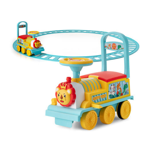 6V Electric Kids Ride On Car Toy Train with 16 Pieces Tracks-Blue - Color: Blue W2B