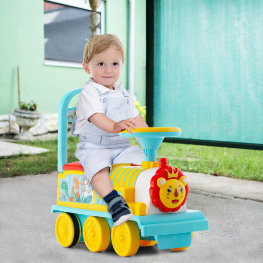 6V Electric Kids Ride On Car Toy Train with 16 Pieces Tracks-Green W2B