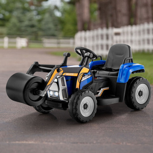12V Kids Ride on Road Roller with 2.4G Remote Control-Blue - Color: Blue W2B