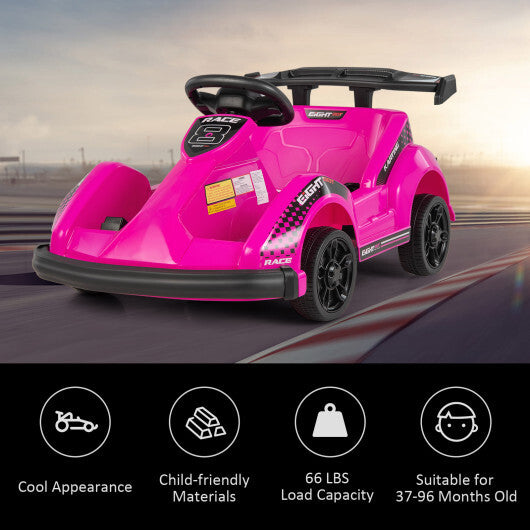 6V Kids Ride On Go Cart with Remote Control and Safety Belt-Pink