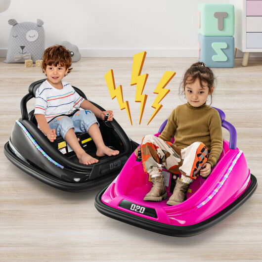 12V Kids Bumper Car Ride on Toy with Remote Control and 360 Degree Spin Rotation-Blue