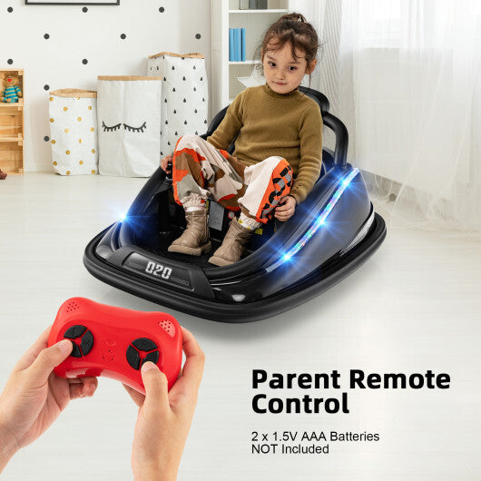 12V Kids Bumper Car Ride on Toy with Remote Control and 360 Degree Spin Rotation-Blue