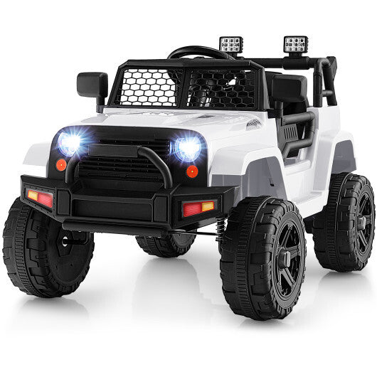 12V Kids Ride On Truck with Remote Control and Headlights-Black
