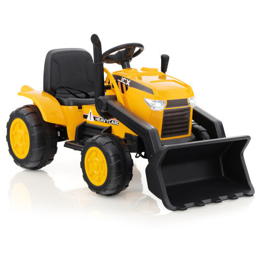 12V Kid's Ride on Excavator with Adjustable Digging Bucket-Yellow W2B